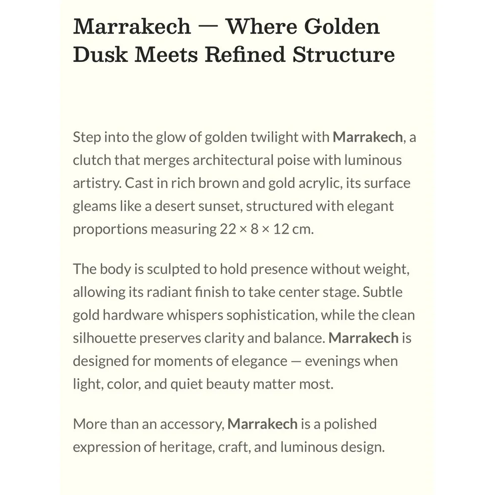 RAMLA Marrakech Gold Brown Acrylic Clutch Crossbody Bag